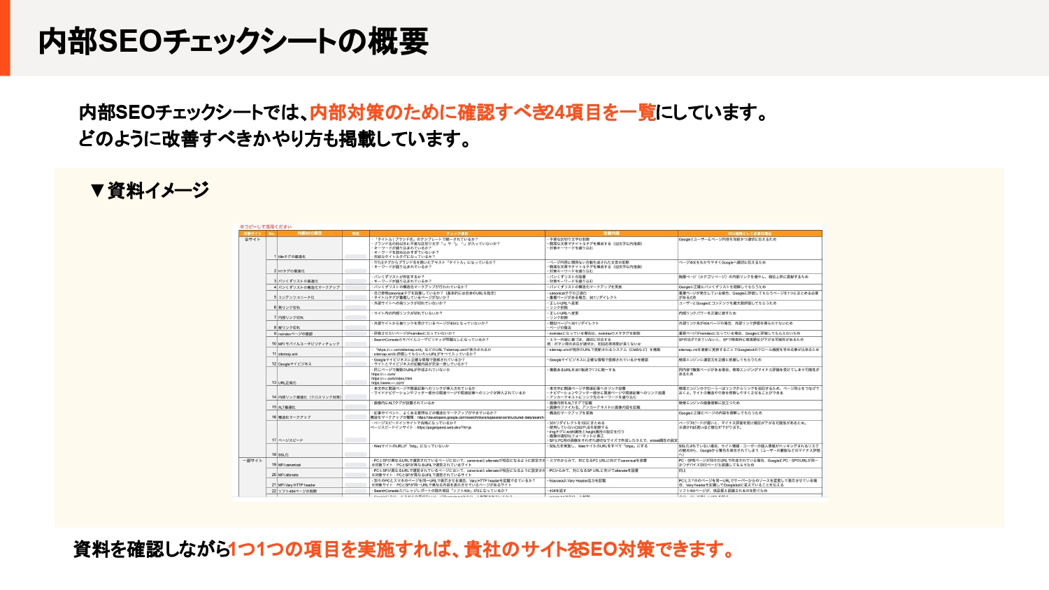 【完全版】内部SEOチェックシートで自社の課題を洗い出そう！分かりやすい改善策を一挙公開！（山崎翔太朗）【資料ダウンロード】