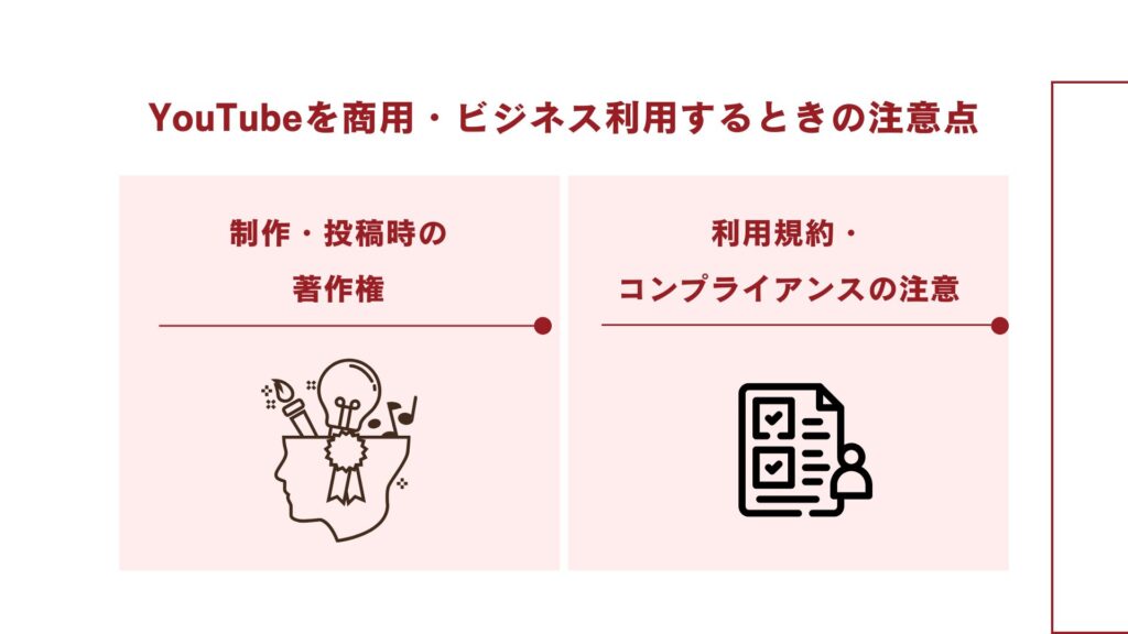 YouTubeを商用・ビジネス利用する時の注意点2点をまとめた図解