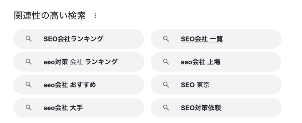 SEOタイトルに含めるべき関連性の高い検索