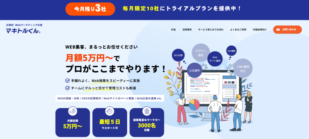 法人向け②：定額Webマーケティング支援『マキトルくん』