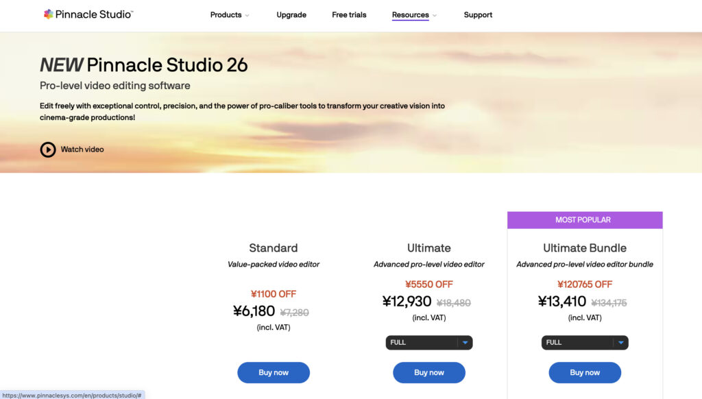 Pinnacle Studio｜ 360度動画編集やモーショングラフィックスにも対応した多機能ソフト