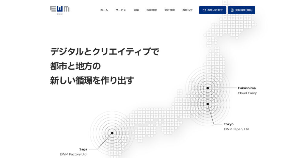 株式会社イーダブリュエムファクトリー|大規模なページからコンパクトなサイトまで幅広く対応