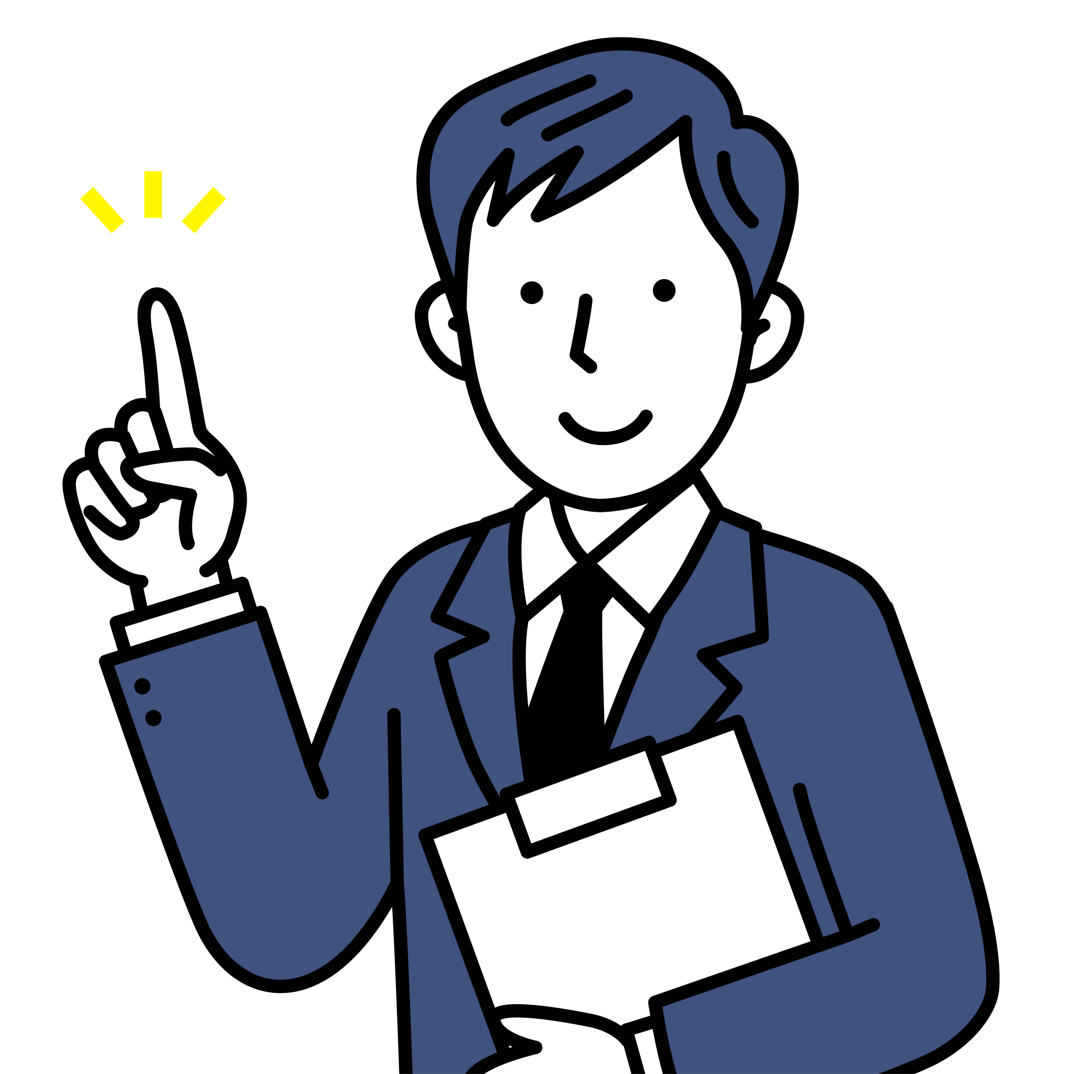 ポイントを説明する担当者イラスト