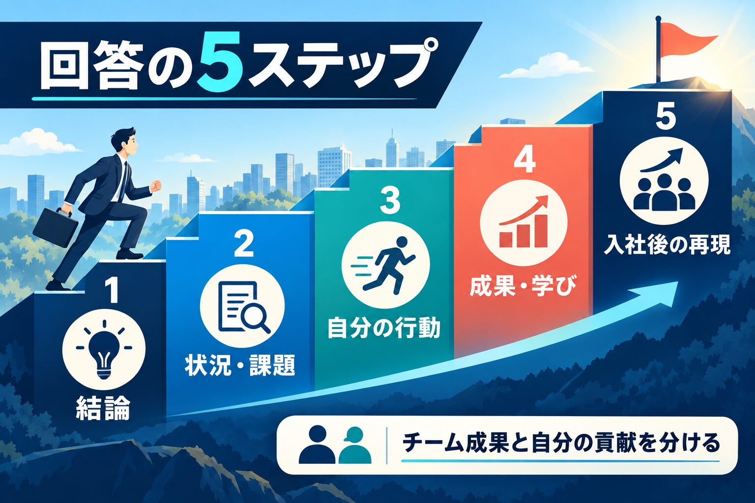 アビームの面接回答を結論、状況課題、自分の行動、成果学び、入社後の再現で整理する5ステップ