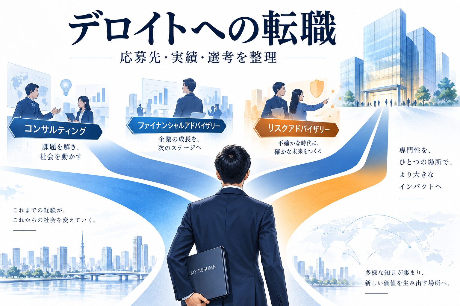デロイトへの転職は難しい？現行組織・応募先・選考対策を解説