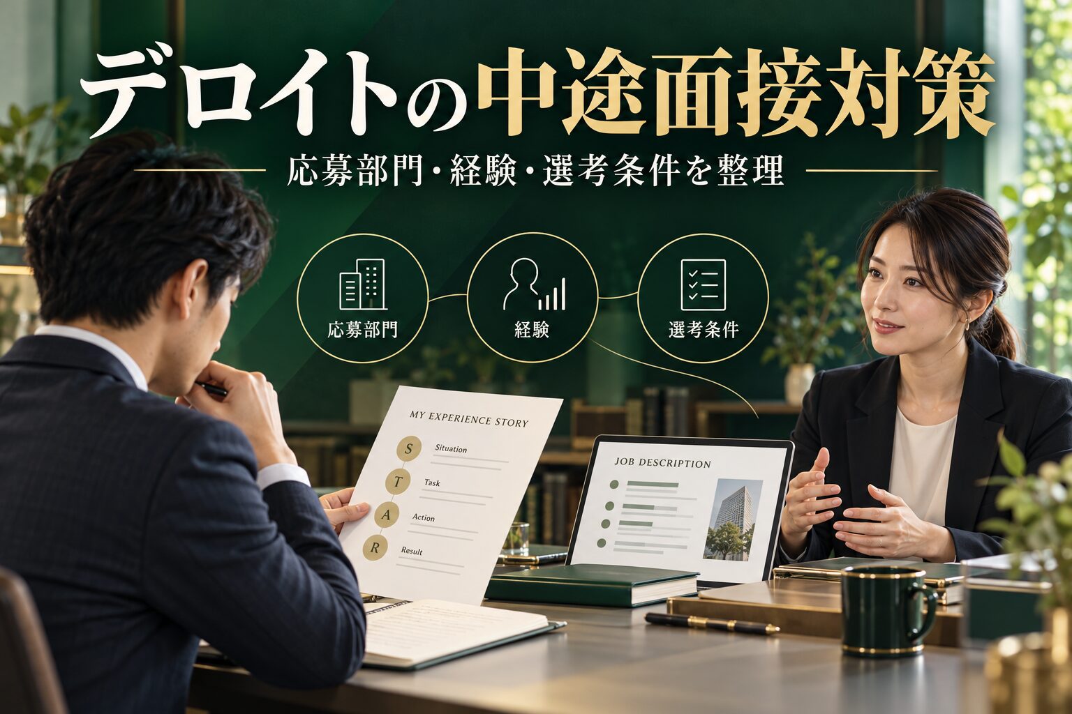 デロイトの中途面接対策｜応募部門・職務経験・ケース面接の確認と準備