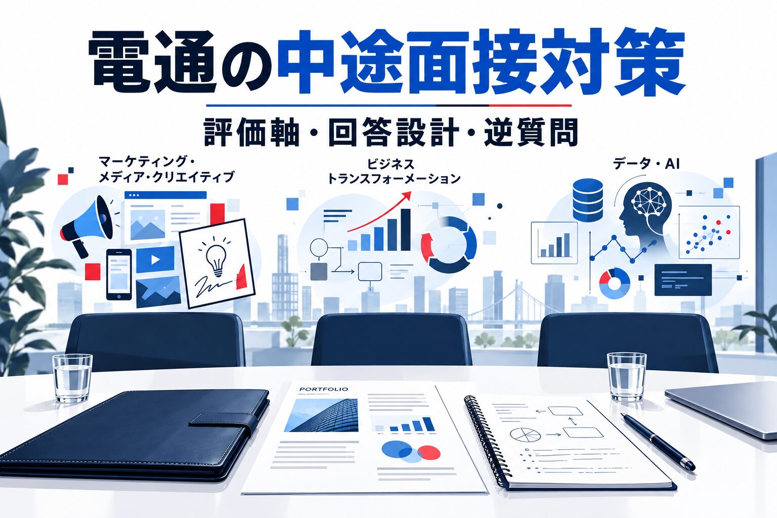 電通の中途面接対策｜職種別の評価軸・回答設計・逆質問