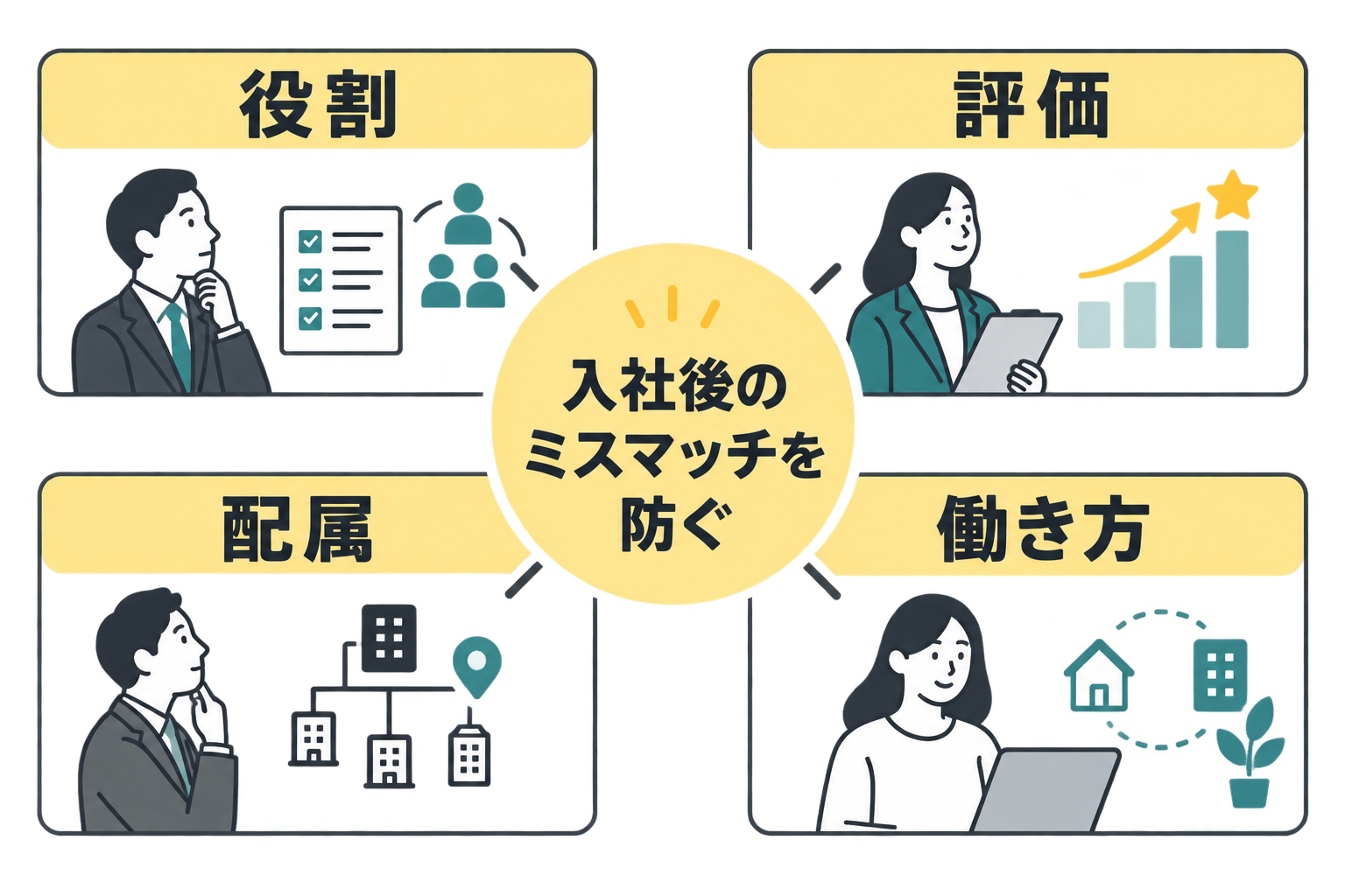 EY転職前に役割・評価・配属・働き方を確認してミスマッチを防ぐ図解