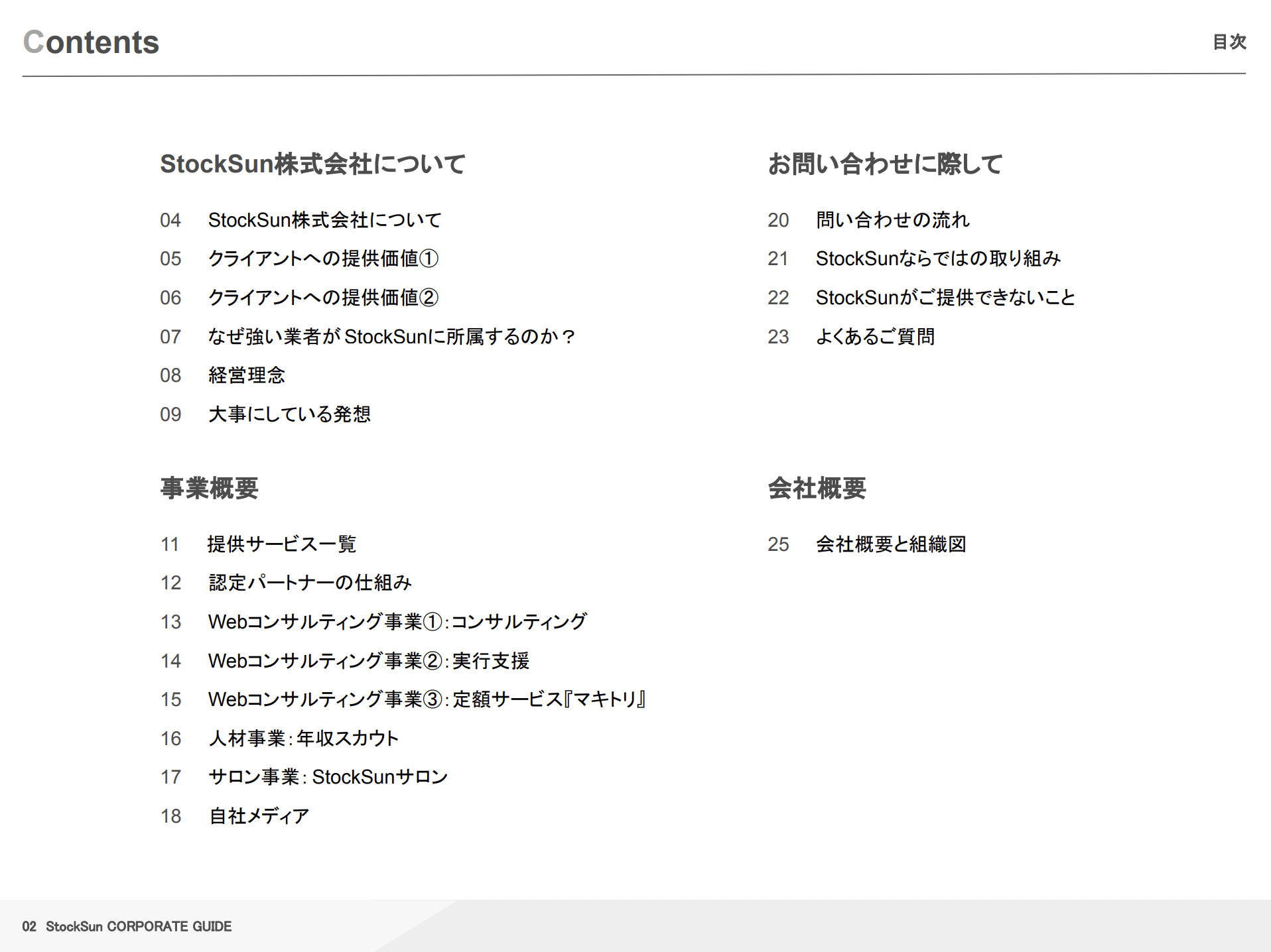 【StockSun株式会社】会社概要のダウンロードページ